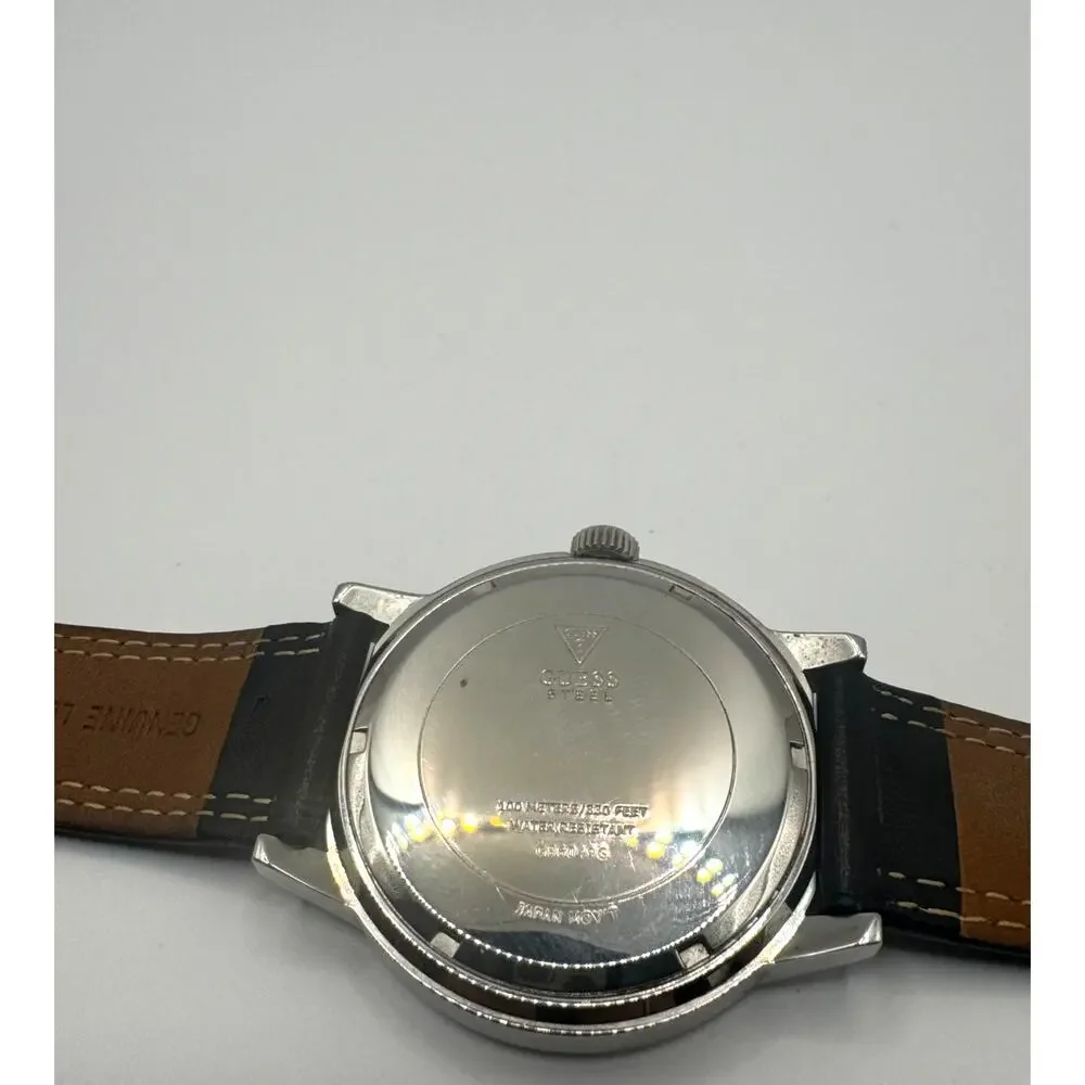 GUESS Men’s Chronograph Watch –‎ Black Dial & Leather Strap